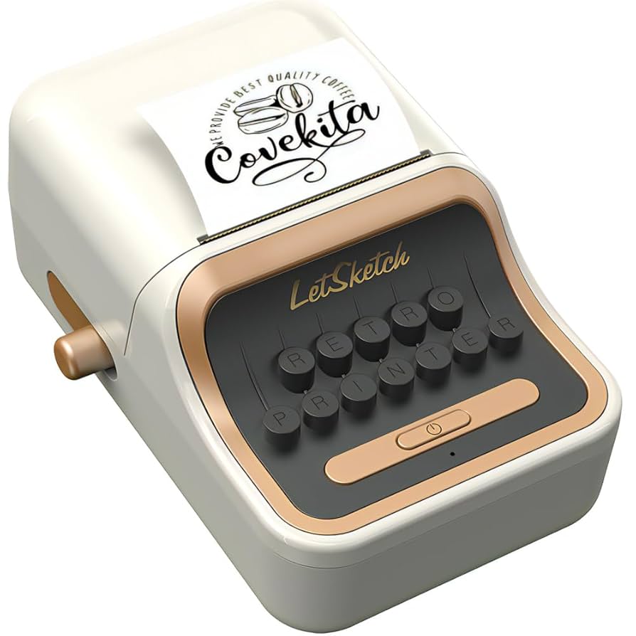 【値下げ 期間限定】LetSketch（レットスケッチ）　サーマルプリンター レトロ文具】ラベルも写真もスマホから簡単高速印刷！小型