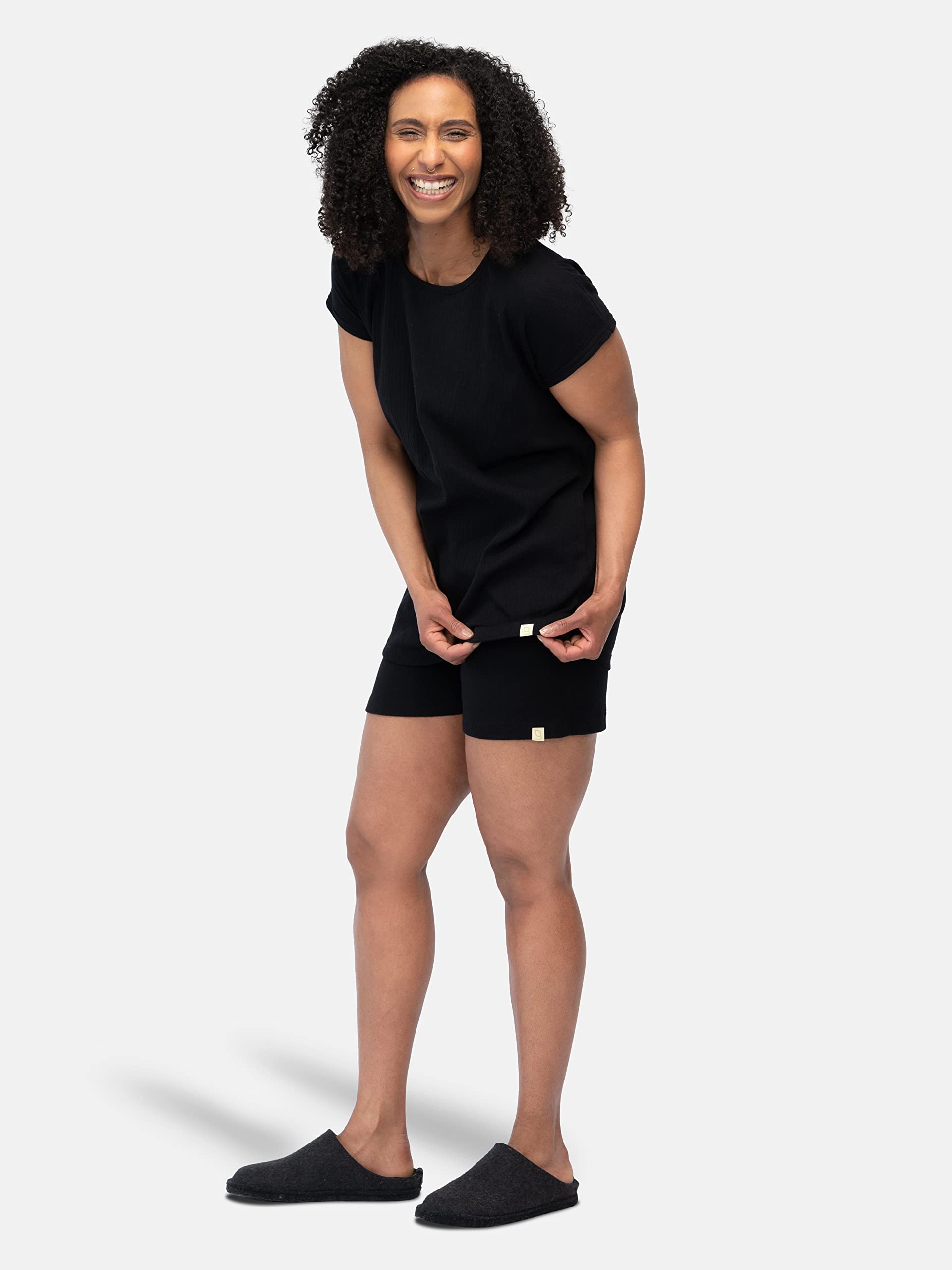 Derby Rib Camiseta de Pijama para Mujer