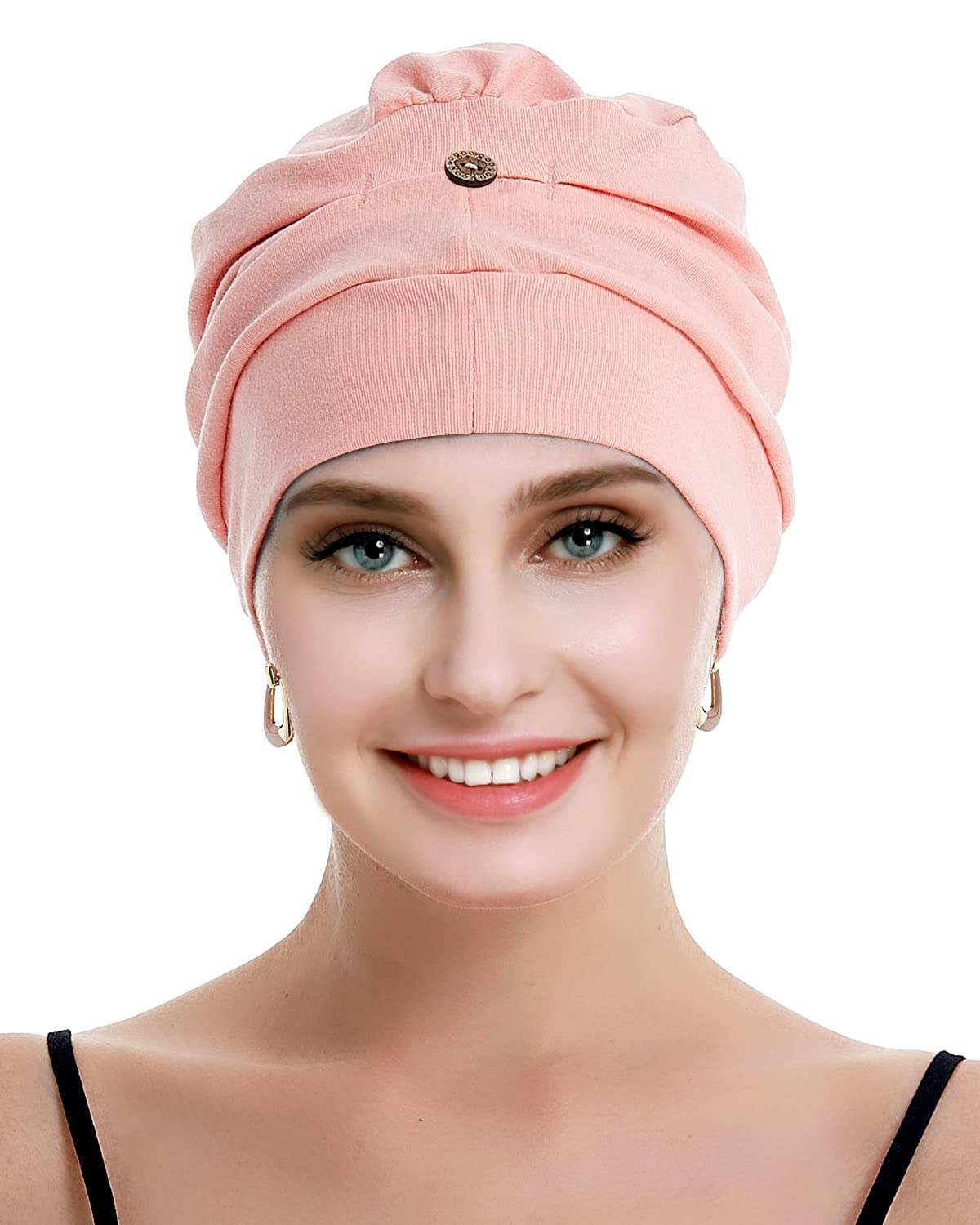 osvyo Chemo Headwear for Women Cancer Hairloss Hat - Cotton Lightweight Headwear,HOT Pink