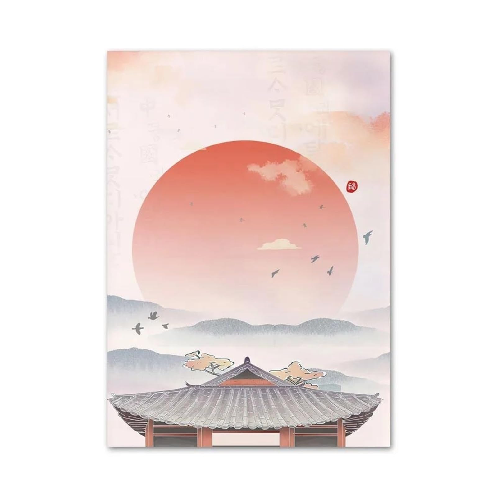 Byambd Girls B Yambd Aesthetic Pictures Korean Style Oho Hanbok Asian Wall Art Aesthetics Print Canvas Painting Posters For Living Room Modern Home Decor(,30X40cm)