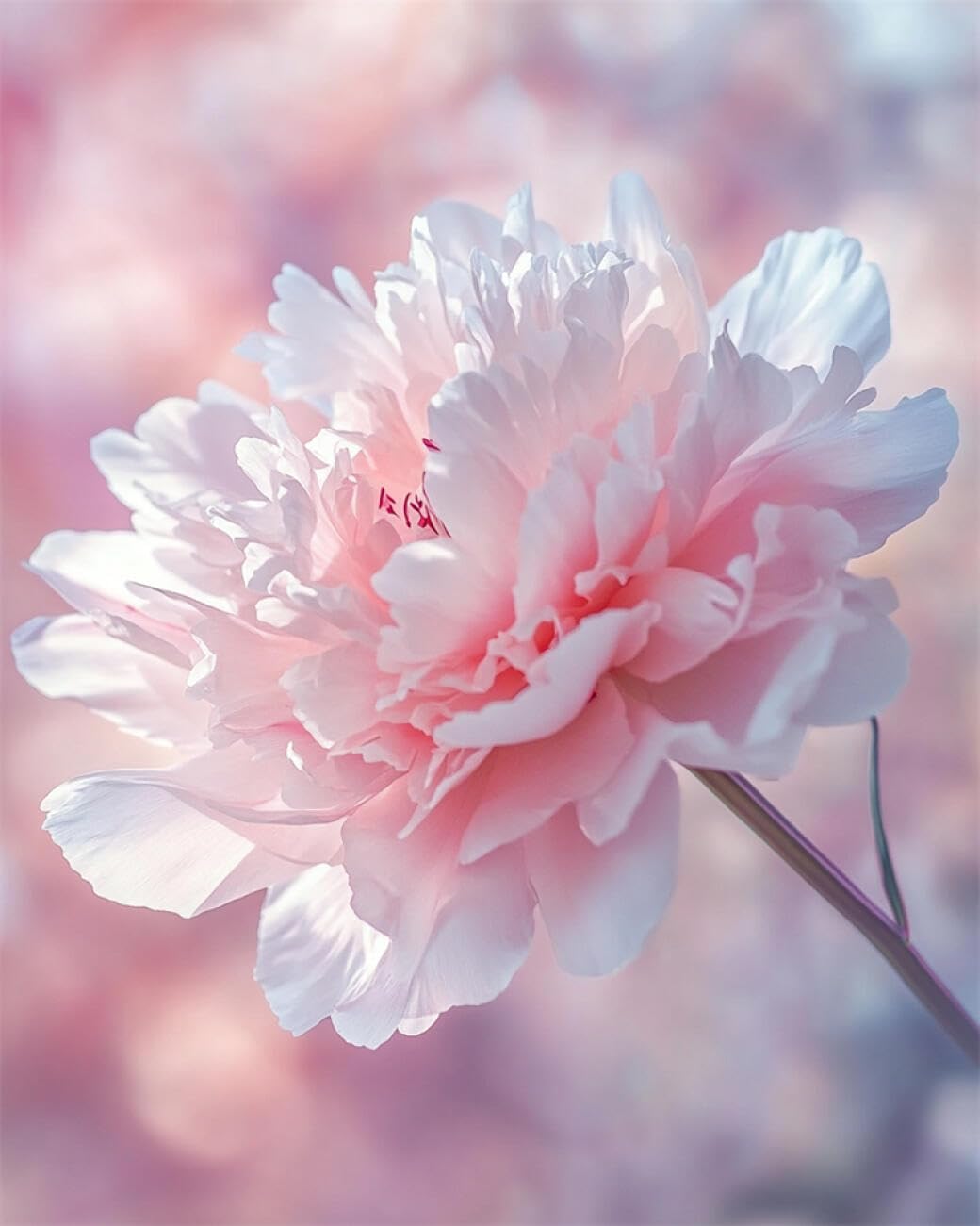 AMBATTERY Flowers DIY Beaded Cross Stitch Kit Fantasy Peony Cross Stitch Needlepoint Handcraft Tapestry Kit Beaded Stitching Pattern 3D Embroidery Set 50x60cm