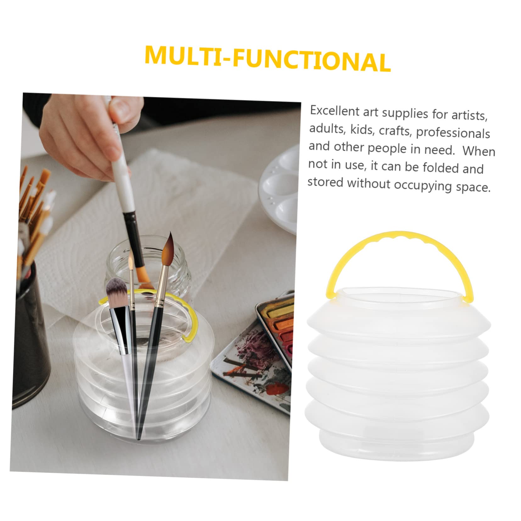 TEHAUX 3pcs Telescopic Pen Holder Washing Machine Stand Paint Brush Washing Cup Painting Stationery Outdoor Cleaner Brush Washing Containers Brush Cleaner Bathtub Cleaner White Plastic