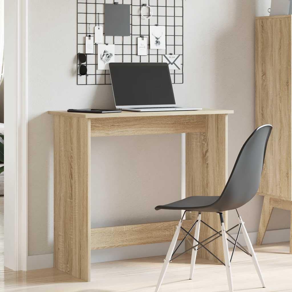 Biurko dąb Sonoma 80 x 40 x 75 cm, stół roboczy z materiału drewnopochodnego o gładkiej powierzchni, łatwe w utrzymaniu i wszechstronne zastosowanie, do gabinetu, sypialni, salonu