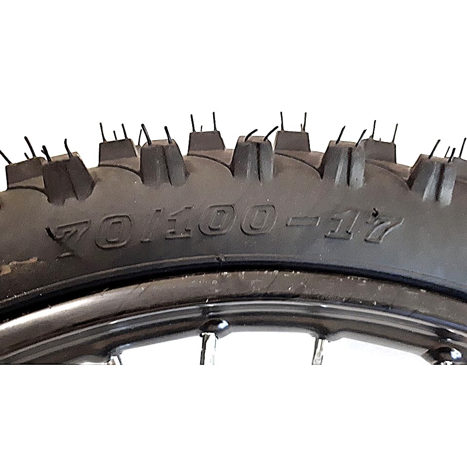 Dirtbike Komplettrad Pitbike Stahlfelge 17 Zoll 70/100-17 12mm Achse
