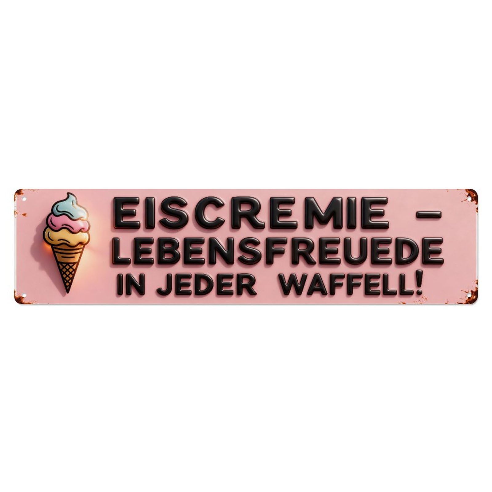 Ice Cream Cone Pattern_2 Metal Tin Sign Plaque