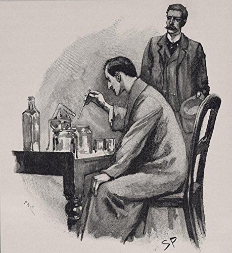 Sidney Paget Holmes Chemical Investigation Print