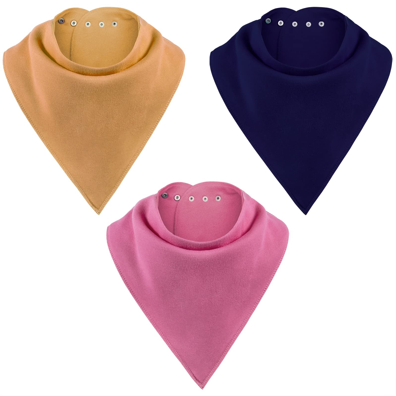BozenTek Adult Bandana Bibs 3 Pk, Large Absorbent Cloth Protectors for Senior Elderly, Reusable Cloth Scarf