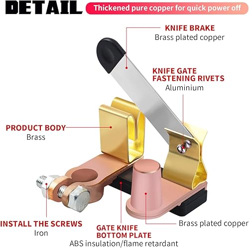Miniatura 3 de 1 interruptor de alimentación para automóvil, interruptor maestro de cuchilla de poste superior, protección de energía, adaptador de desconexión de