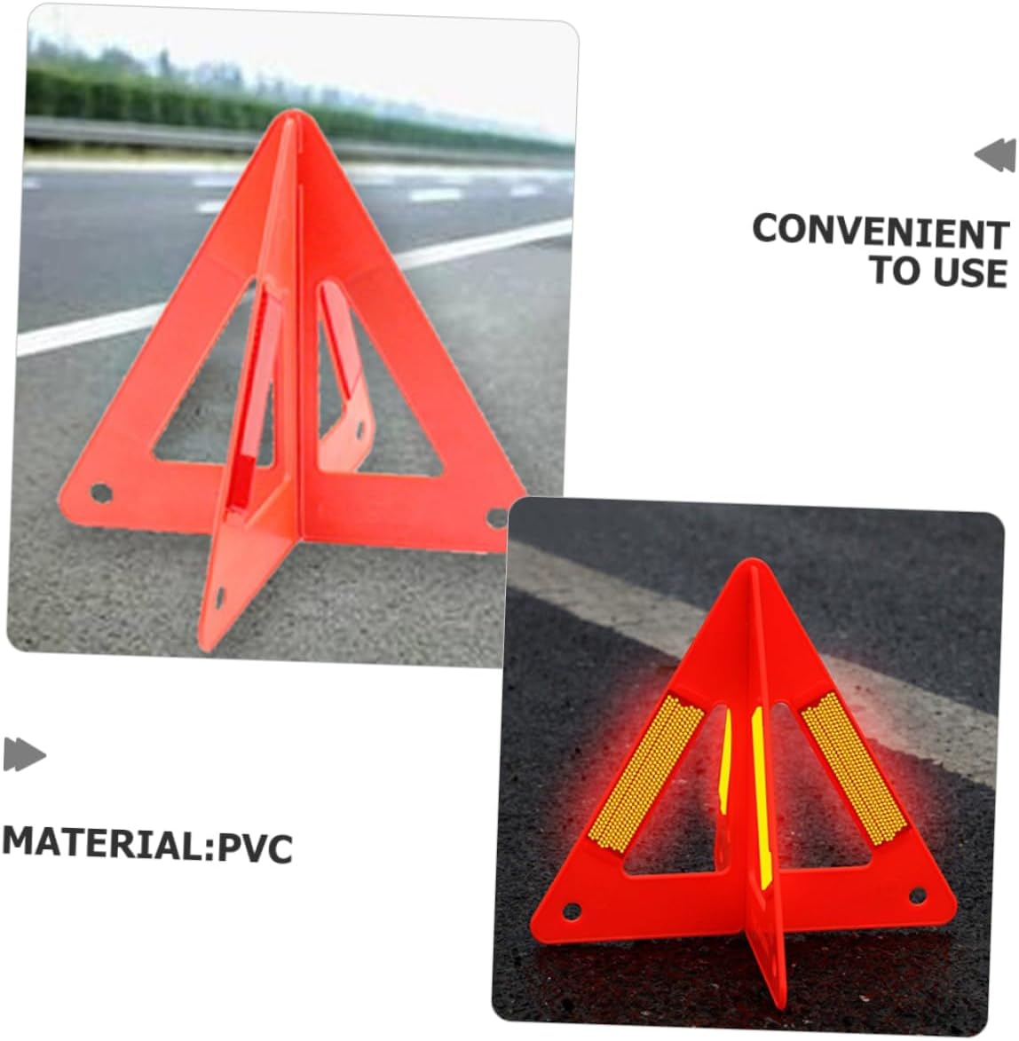 3pcs Car Emergency Reflective Roadside Safety Triangle Signs Warning Reflective Road Triangles Reflectors