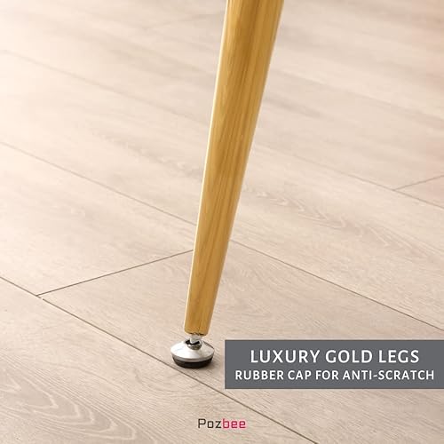 Miniatura 6 de Mesa de comedor rectangular de vidrio con patas doradas, mesa de cocina moderna de 47 pulgadas, rectangular, mesa de comedor cuadrada para 4