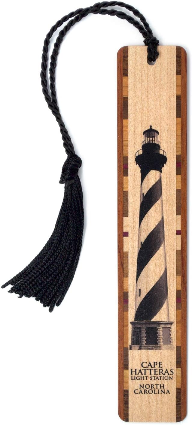 Personalized Lighthouse Montauk Point Handmade Wooden Bookmark with Tassel - Made in USA - Also Available Without Personalization