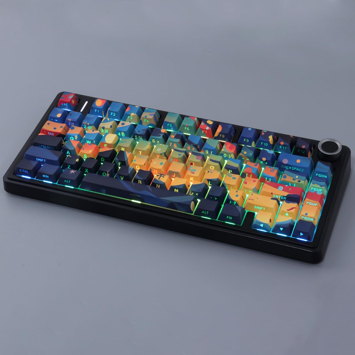 PBT Keycaps 133 Keys Double Shot Starry Sky Keycaps, Shine Through Side Printed Keycaps, Cherry Profile Dye Sublimation Keycap for Cherry MX Switch ANSI & ISO Layout Mechanical Keyboards
