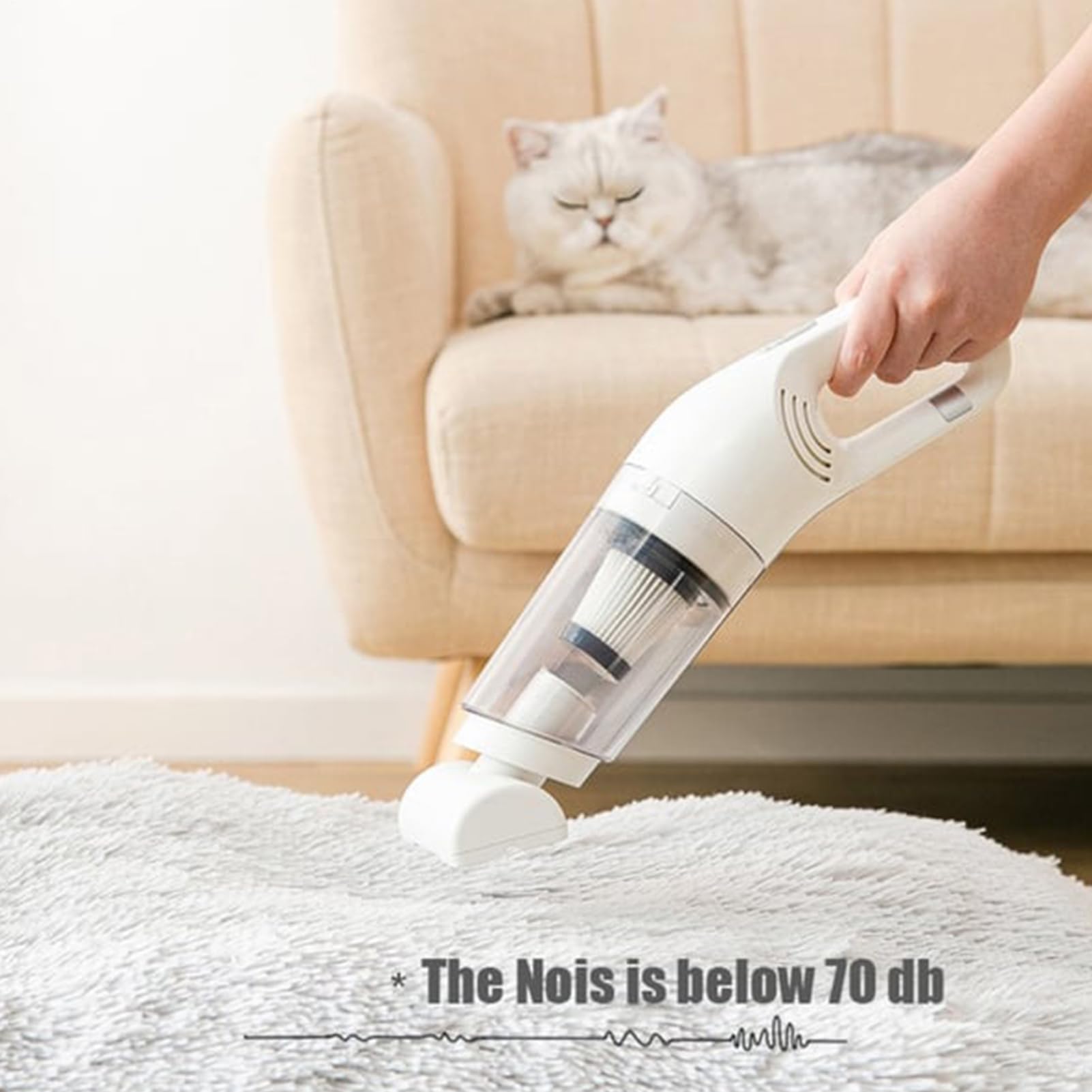 Aspirador de Mano para Pelo de Mascotas 5000Pa Inalámbrico Recargable por | Aspirador manual para pelo de mascotas para Muebles Oficina Casa Coche Camión Colchón Cama Alfombra Gato Perro