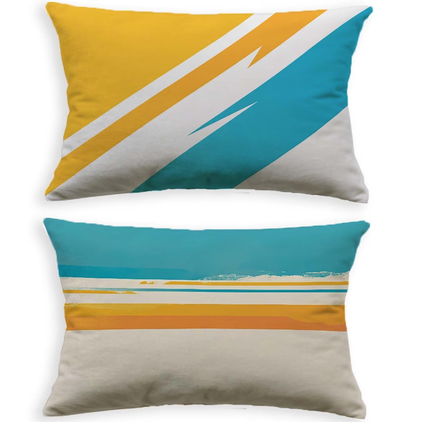 Housse de coussin bleu 50x70 cm lot de 2 en velours abstrait pour canapé