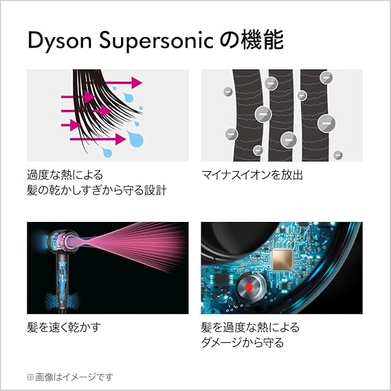 Dyson Supersonic Hair Dryer, Black/Nickel HD08 ULF BBN ENT AM, Large Airflow, Quick Drying Exclusive Powerful Wind, Quick Drying