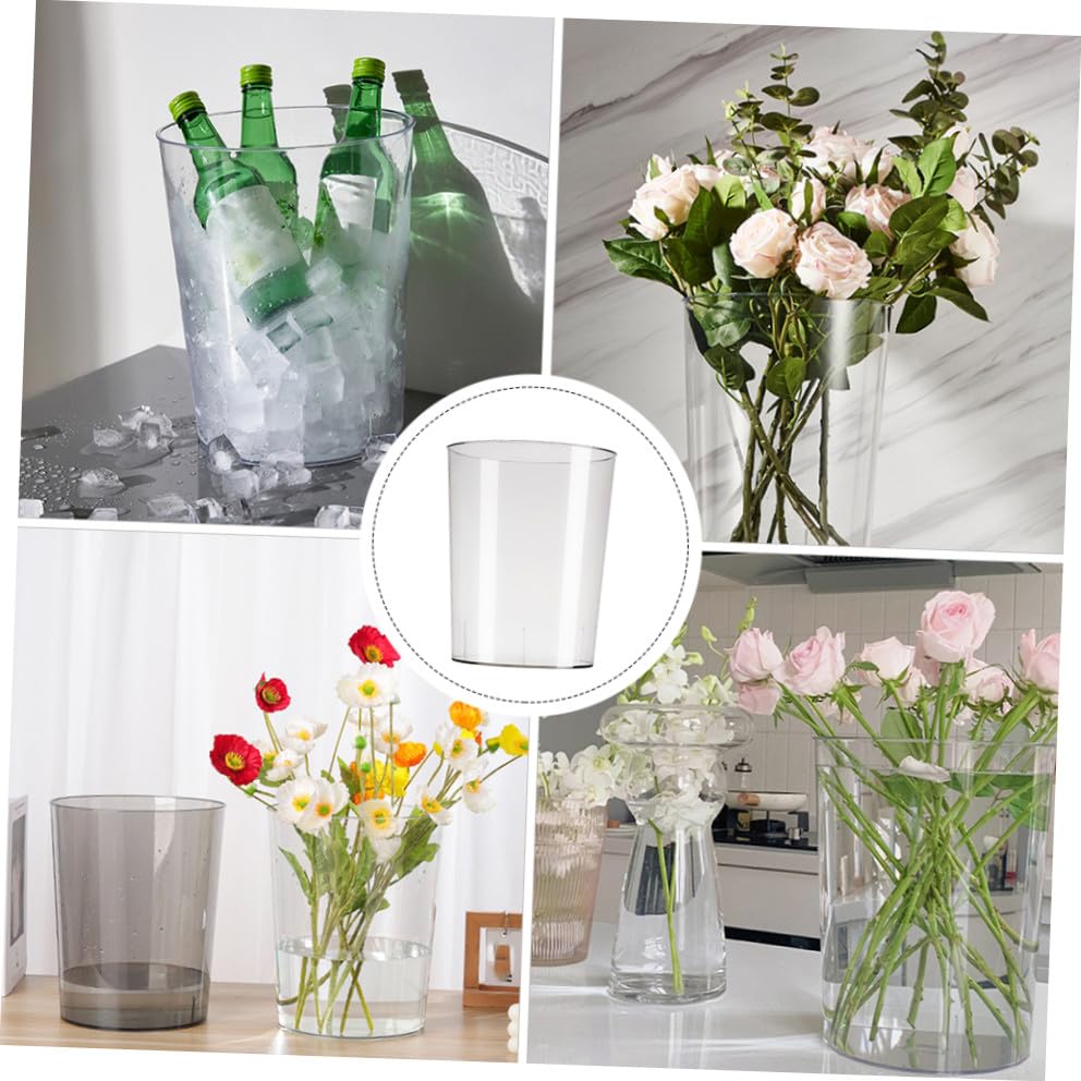 Seau à fleurs rangement transparent acrylique grosse capacité pour bac à fleurs intérieur