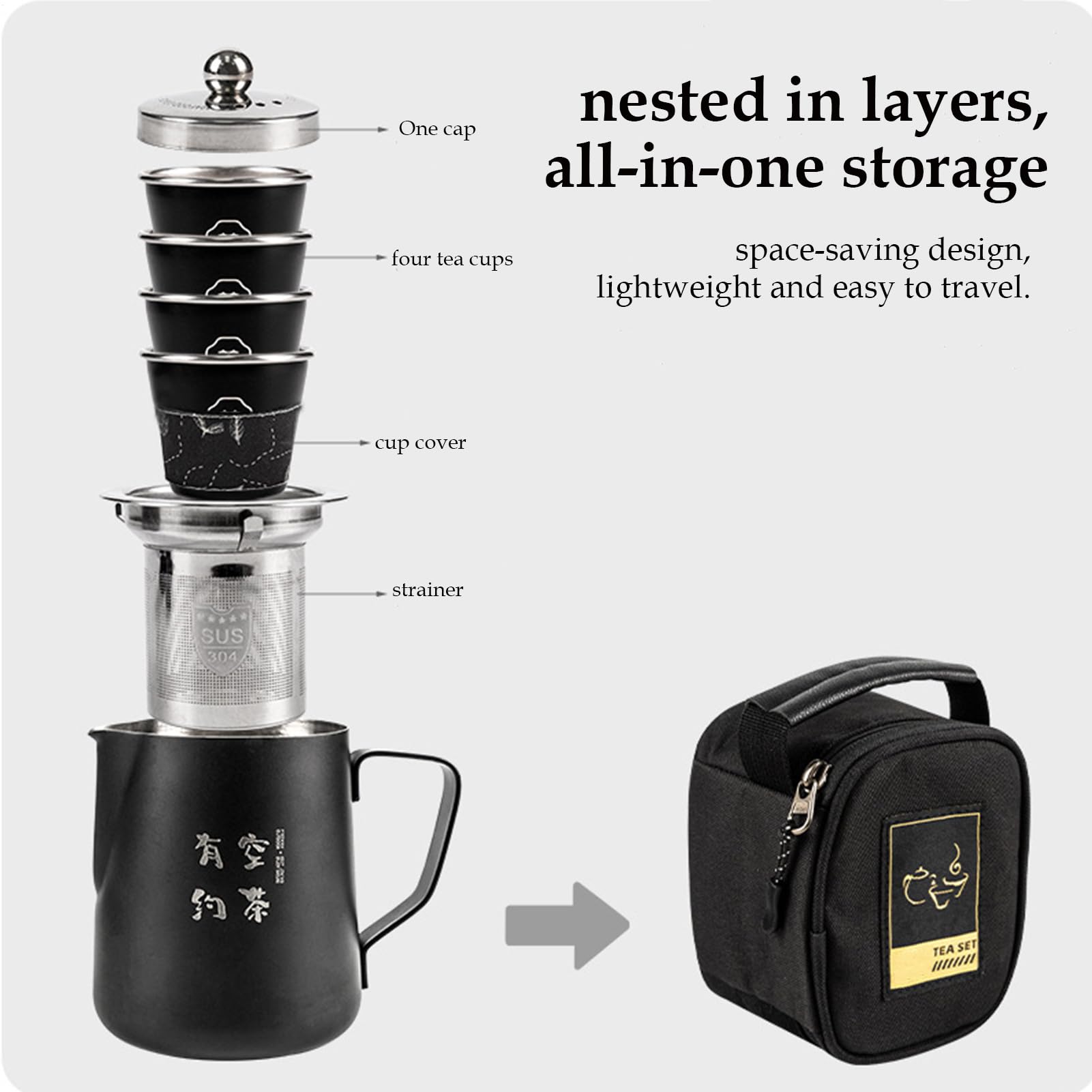 Juego de té de viaje, juego de china para adultos, accesorios de té
