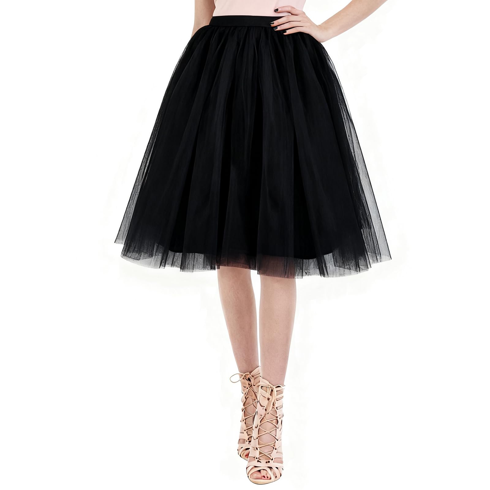 AUYAO Damen Tutu Klassisch Rock Ballett Tüllrock Petticoat Unterrock Tütü Rock Tutu Röcke Tüll mit Bogen 50er Ballet Elastisch Tanzrock Tanzkleid Ballkleid Karneval Kostüme Tanzen Mädchen Tanzröcke