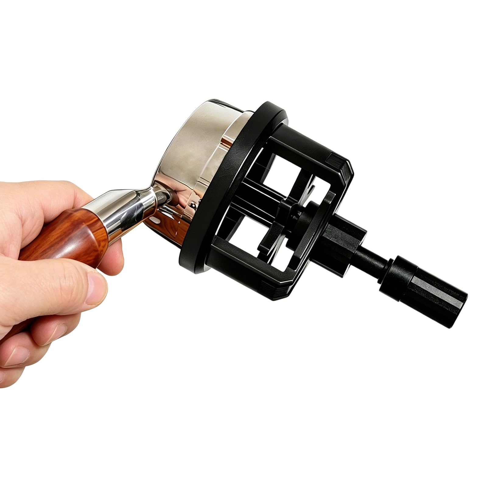 Herramienta agitadora de espresso y distribuidor de agujas ajustable para portafiltros