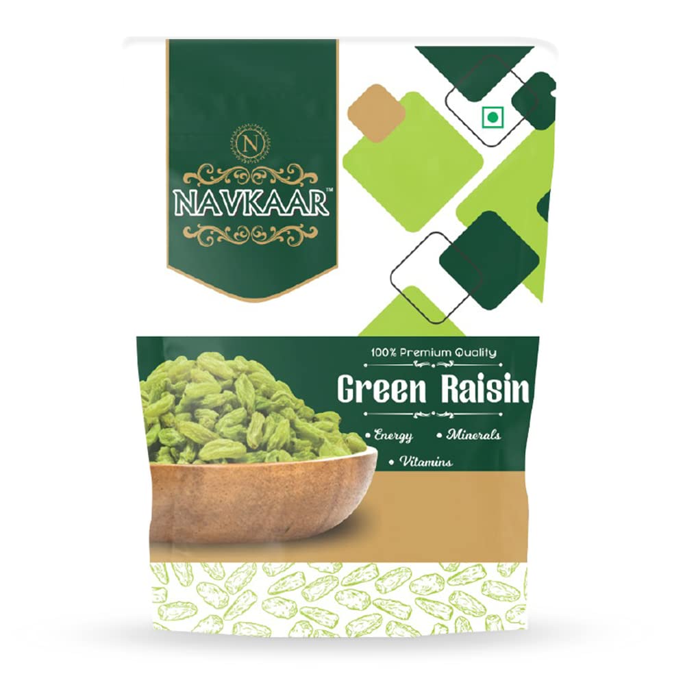 Navkaar Green Raisins 2kg Seedless Long Kismis, 100% Fresh and Natural Dry Fruits Kishmish Rich in Nutrients, Iron & Vitamin B Value Pack of 8 (8x250g) (B0C43BVMCD) Amazon Price History, Amazon Price Tracker
