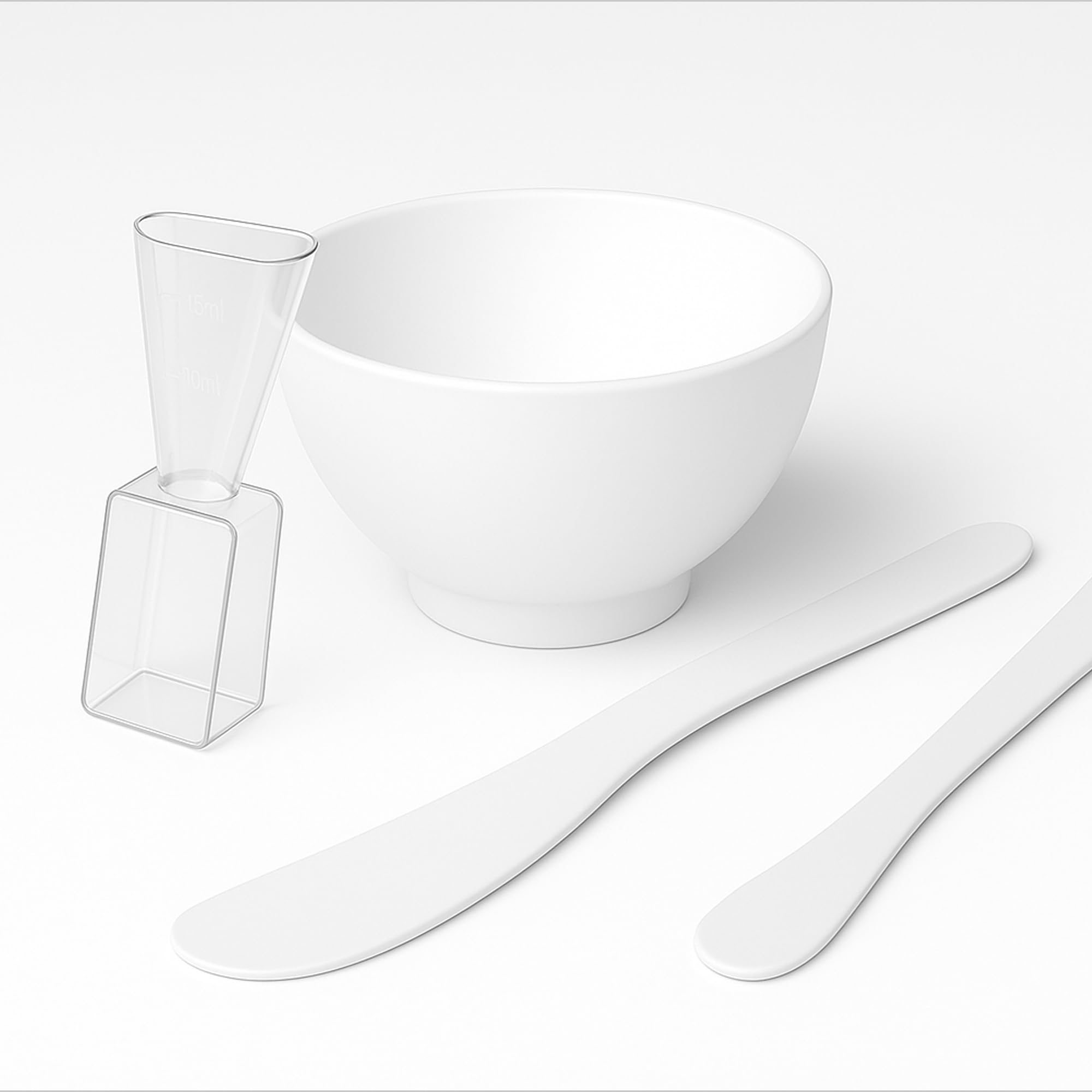 Appearus 4-Pc Face Mask Mixing Kit: Professional Spa Bowl Set for DIY Facial Treatments (White)