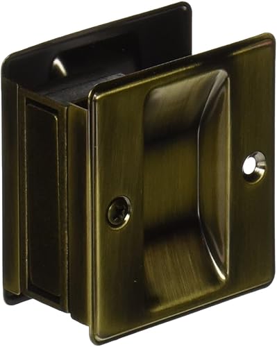 Slide-Co 163505 Tirador de paso de puerta de bolsillo, latón antiguo (paquete individual)
