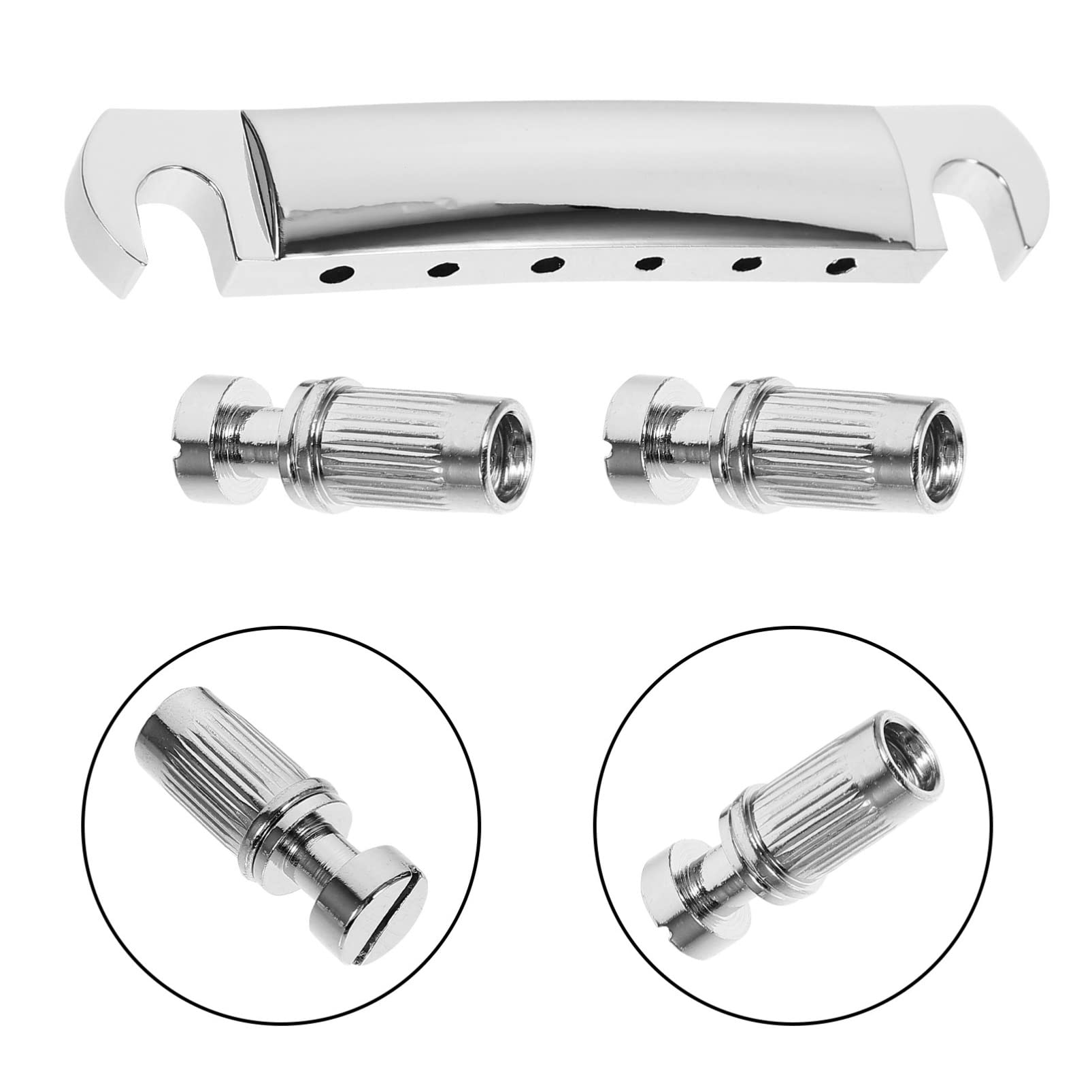 JOINPAYA Guitar Bridge Tailpiece Parts Silver Easy to Install Guitar Bridge Saddle