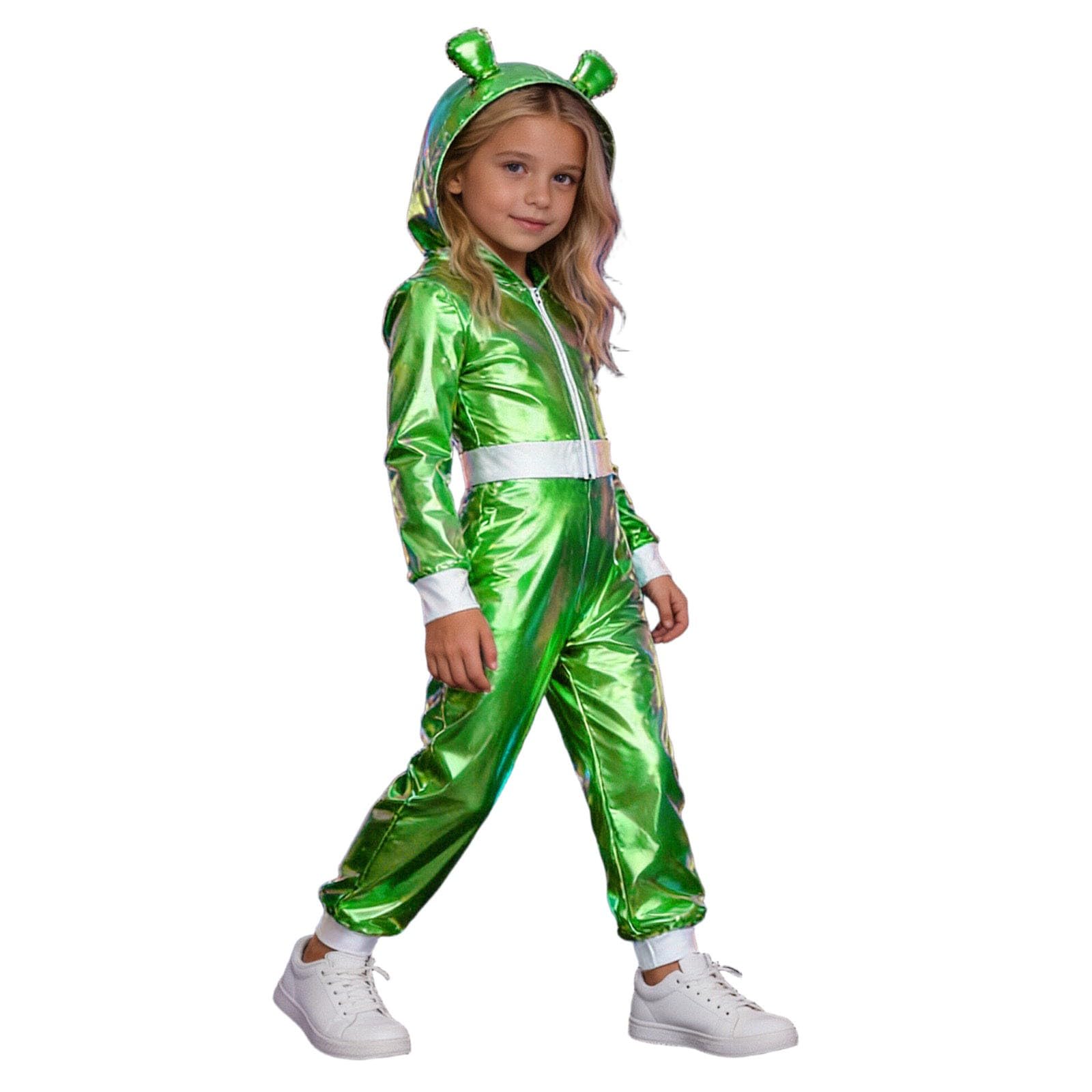 Alien Girl Costume, Hooded Bodysuit, Carnival Halloween Child Fancy Dress Hoodies, Alien Dress Up Costumes