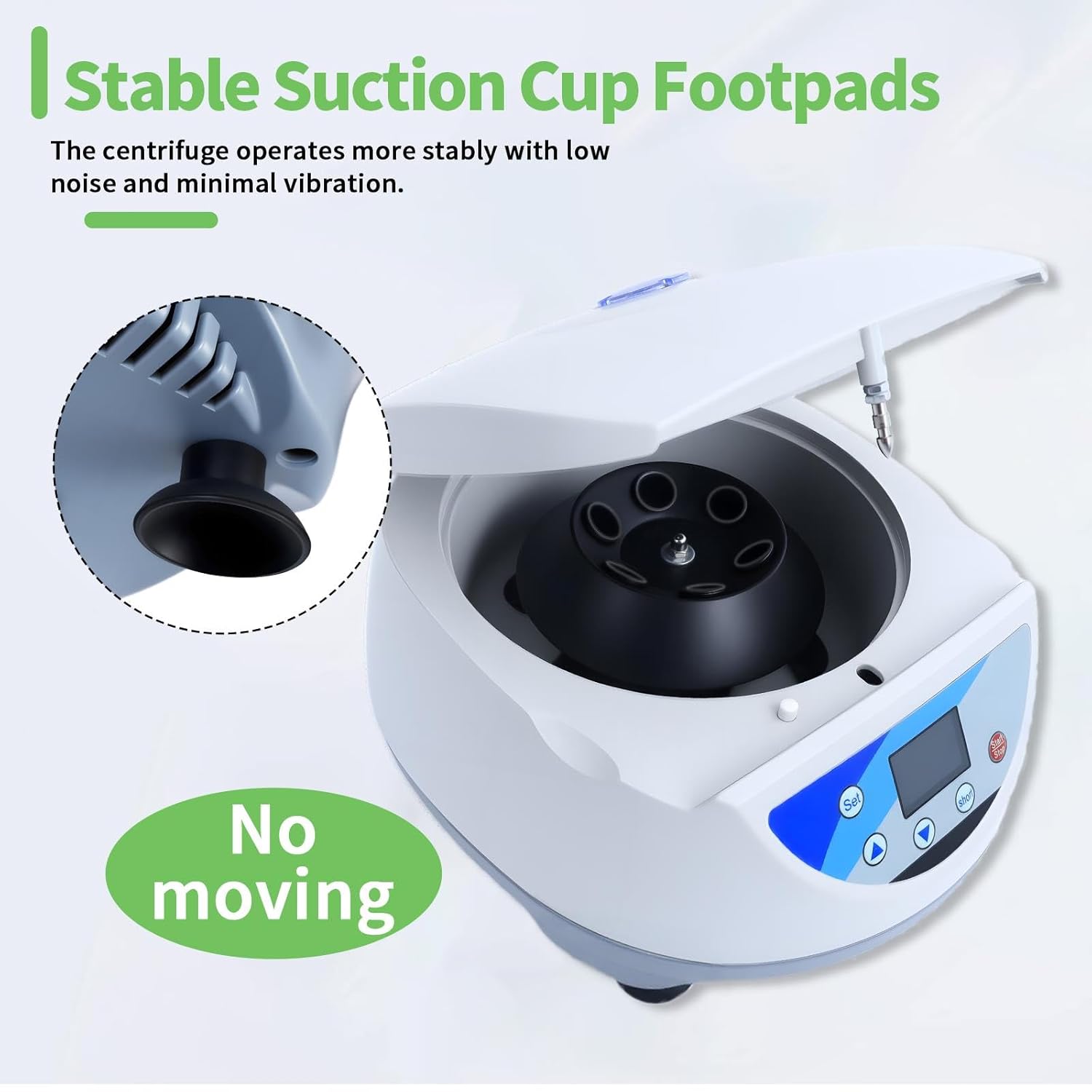 Lab Benchtop Centrifuge with Timer 10s-99min, 5000rpm Max RCF 3074xg Lab Mini Centrifuge with 6 x 10/15ml Tubes, 110-220V Noise ≤ 60dB for Liquid Separation & Scientific Labs