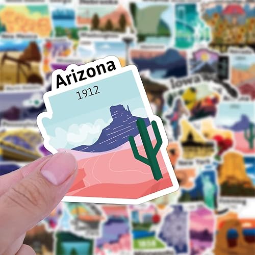 Miniatura 5 de 50 calcomanías de mapa nacional, calcomanías de vinilo impermeables para viajes al aire libre, senderismo, aventura y naturaleza, adecuadas para