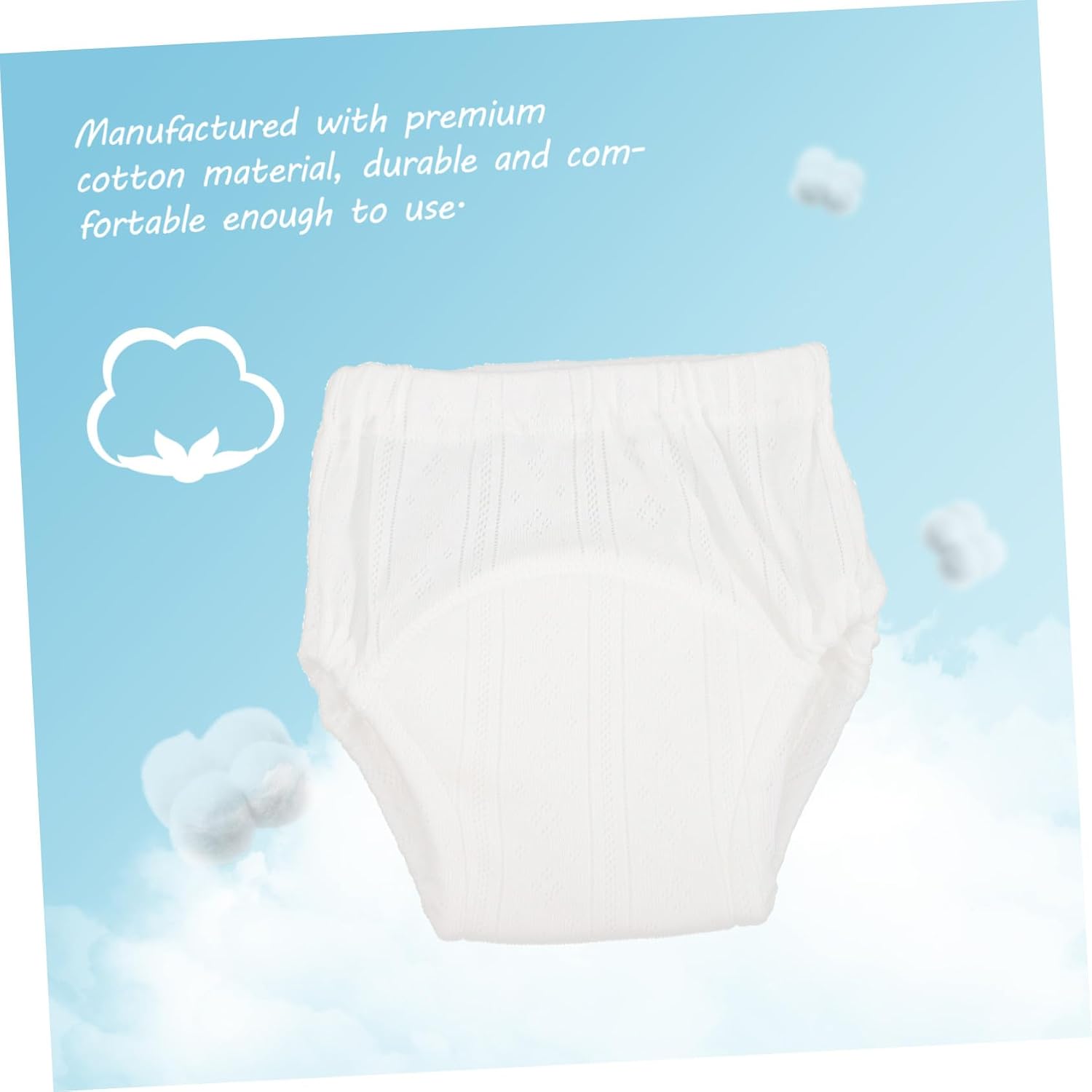 Abaodam 5pcs Baby Training Pants for Boys Cotton Washable Potty Training Underwear Breathable Diaper Cover for Toddlers White