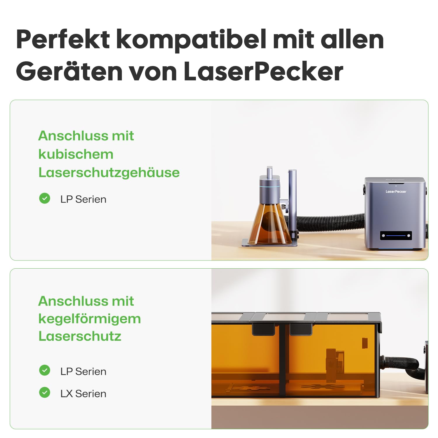 LaserPecker Rauchluftreiniger für den Schreibtisch, Rauchabsauger mit 4-lagiger Filterung Tragbarer Luftreiniger für alle LaserPecker-Maschinen, konzipiert für das Schneiden Gravieren von Holz Metall