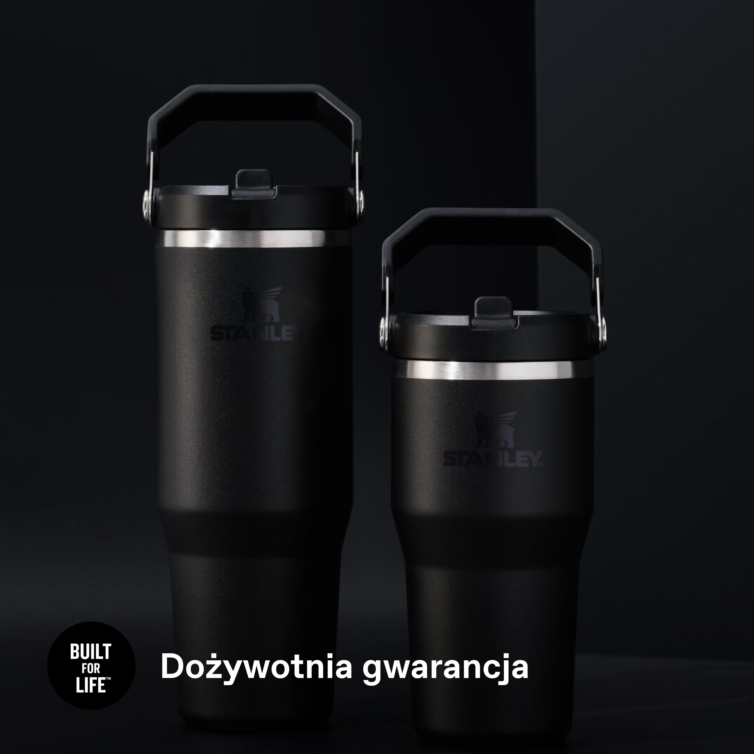 Stanley 1913 IceFlow Flip Straw Butelka na Wodę With Straw 0.89L - Utrzymuje zimno przez ponad 12 godzin - Szczelna - Butelka na wodę ze stali nierdzewnej - Black 2.0