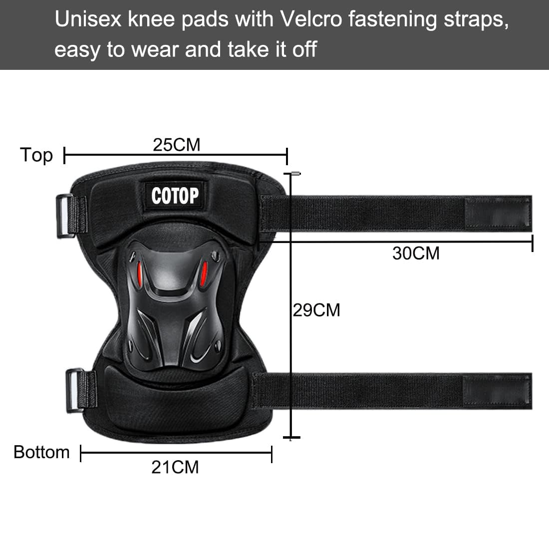 COTOP Ginocchiera per moto professionali con imbottitura in schiuma resistente e cinghie regolabili per moto ATV MTB Ciclismo