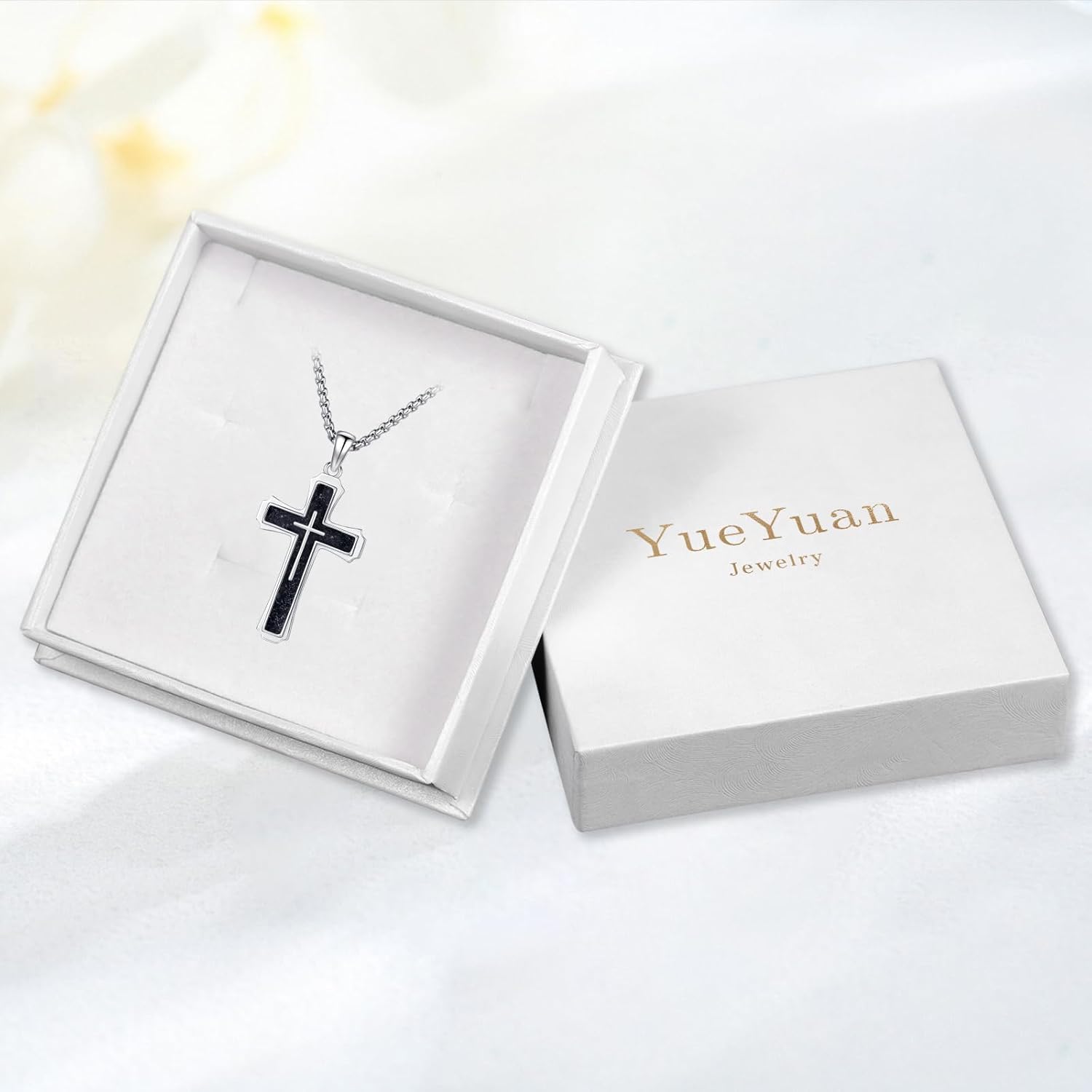 Cross Necklace for Men 925 Sterling Silver Abalone Shell/Opal/Malachite/Turquoise/Lapis Lazuli/Obsidian/Tiger Eye Stone/Red Coral/Black Tourmaline/Celtic/Ankh Cross Pendant Religious Jewelry Gift - Image 8