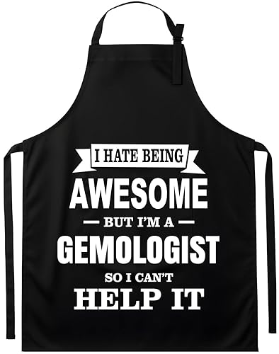 Gemologist Unisex Apron, Black, One Size Fits All, Cotton Blend,