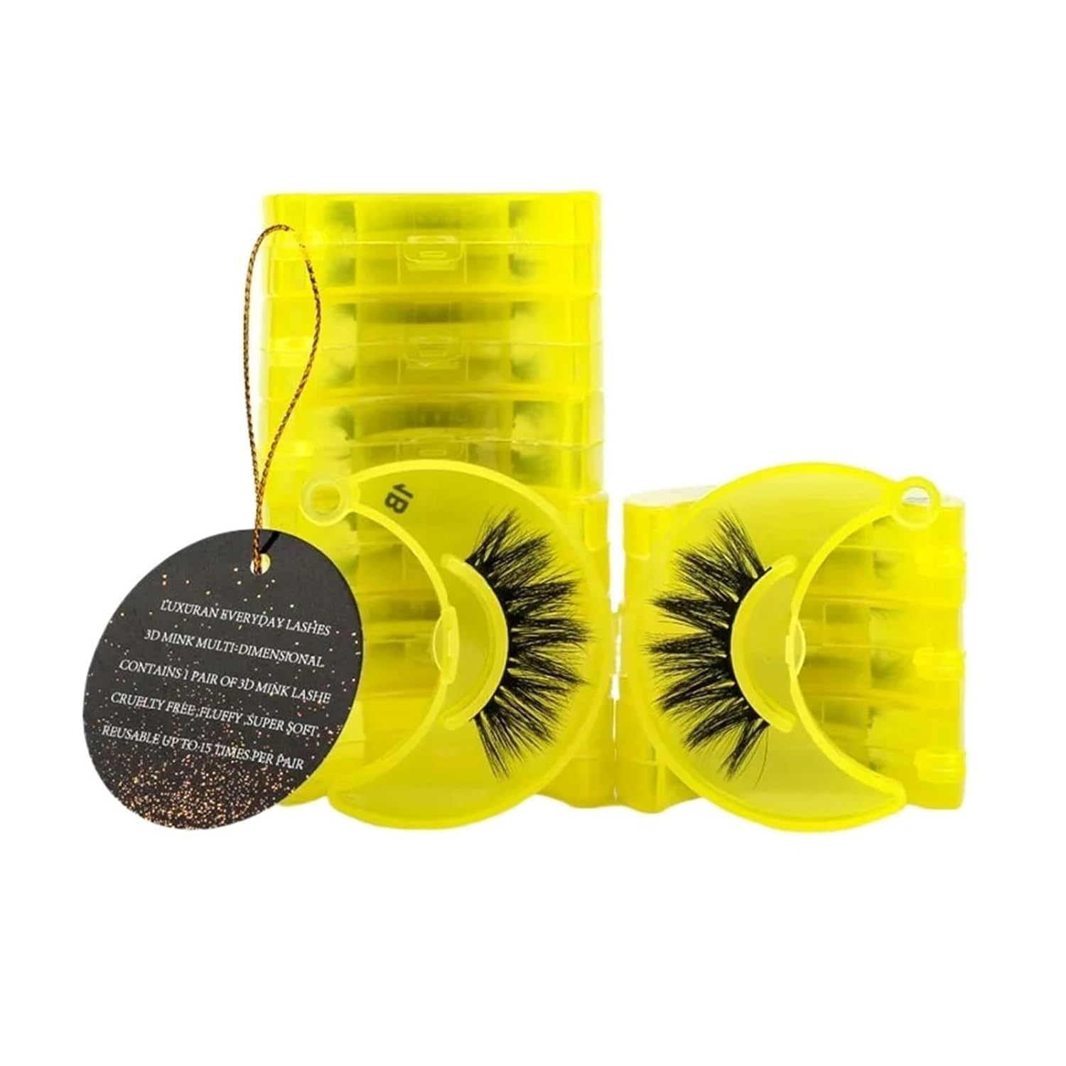 UAMOU Mink Lashes Eyelashes Bulk 4 10 30 50 100 Pairs Soft Fluffy Messy Natural Mink Lashes Makeup