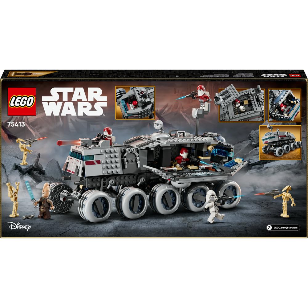 LEGO Star Wars Czołg Republiki Juggernaut 75413 | Model czołgu, zabawka dla 9-latka, prezent Star Wars dla dzieci, klocki dla chłopca i dziewczynki, 813 elementów