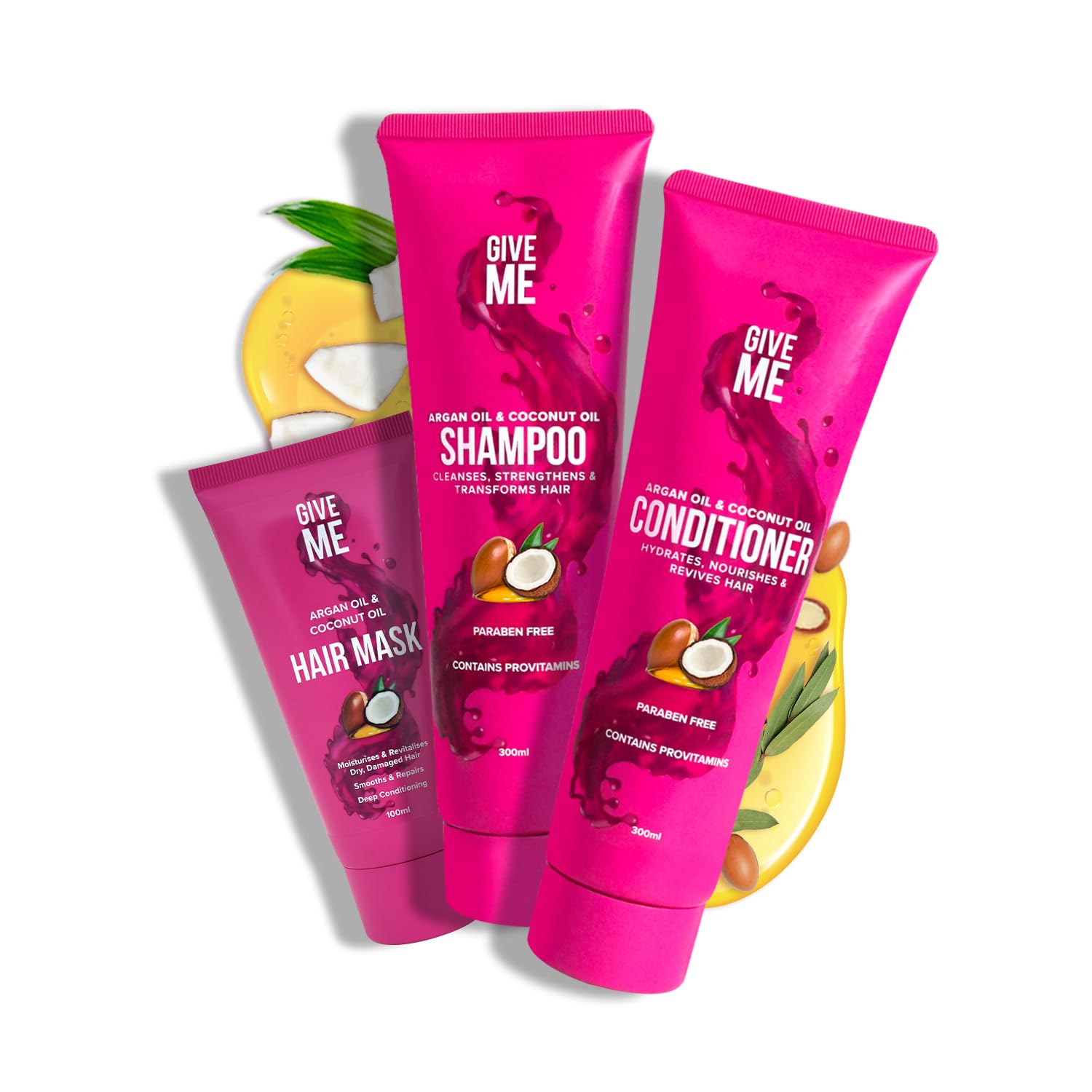 The Give Me Haarpflege-Set – Arganöl & Kokosöl – für trockenes, geschädigtes Haar