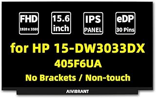 AIVIBRANT New Screen Replacement for HP 15-DW3033DX 405F6UA FHD 1920x1080 IPS Matte Non-Touch LCD LED Display with 2 x Adhesive Strips