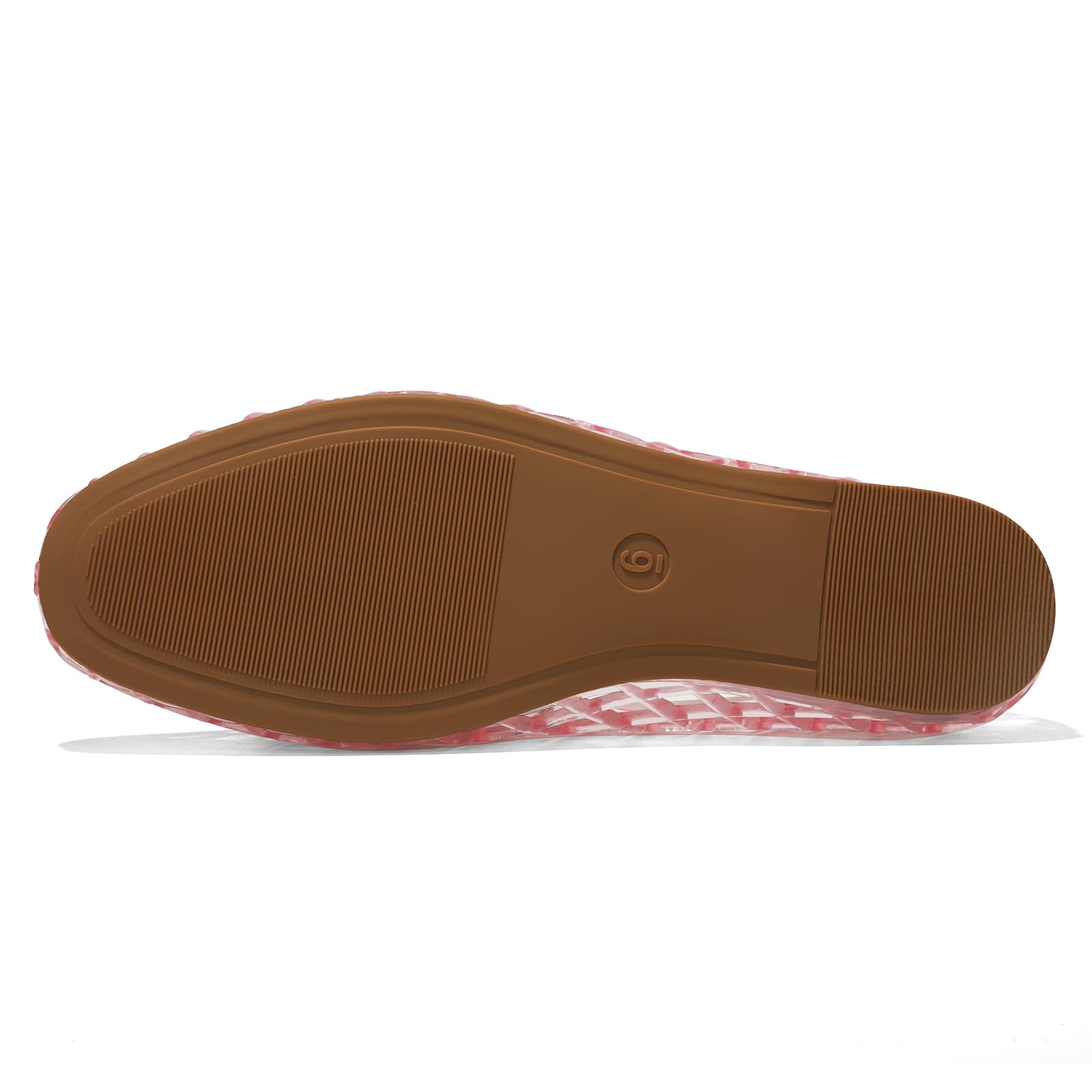 HEVA Damen Jelly Mesh Flats Atmungsaktiv Klar Hohle Schuhe Sommer Strand Jellies Ballett Sandalen
