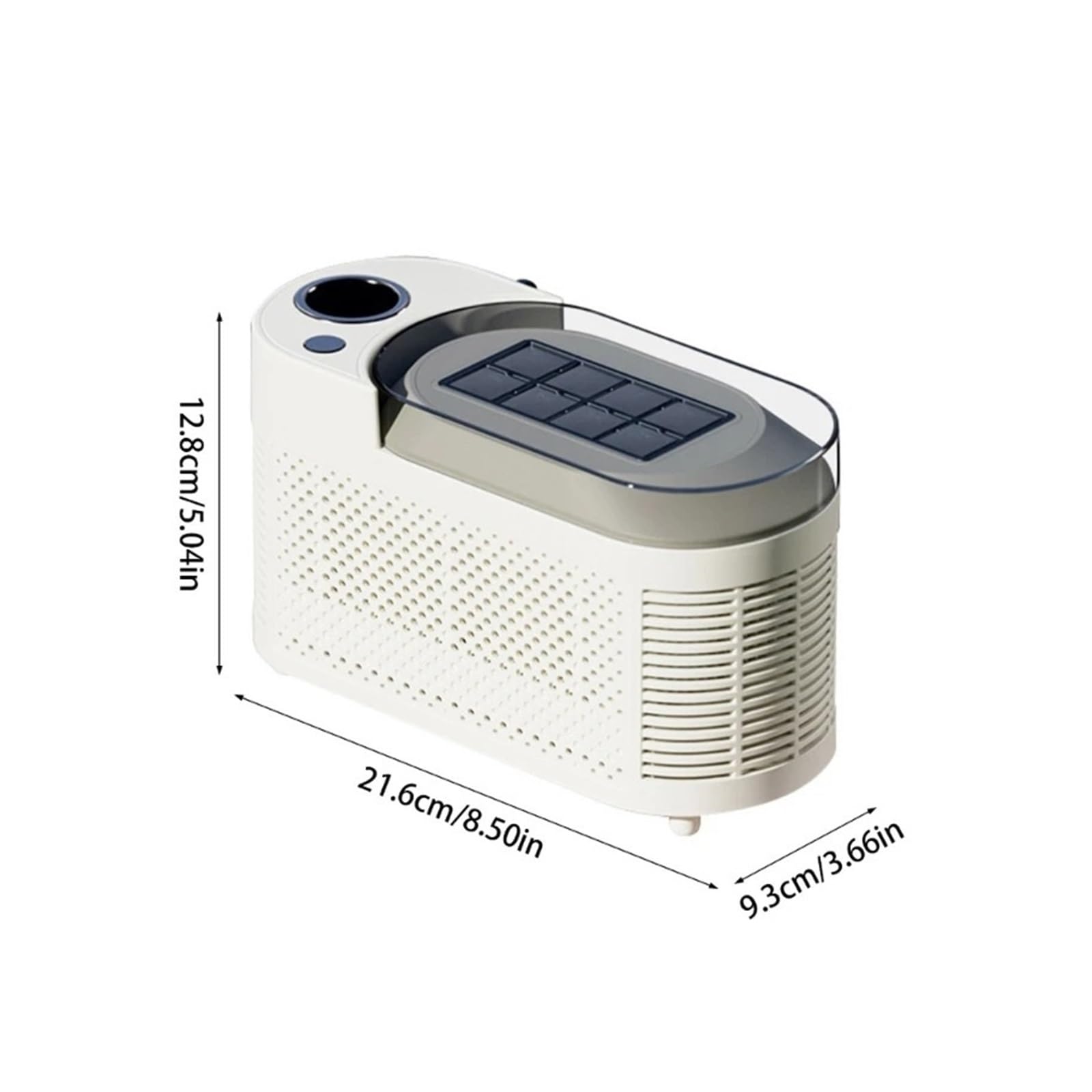 Tragbarer Eisbereiter for die Arbeitsplatte, energieeffizient, Miniatur-Eismaschine for Autos, elektrische Eismaschine for Zuhause, Küche, Camping für Zuhause/Küche/Büro(White)