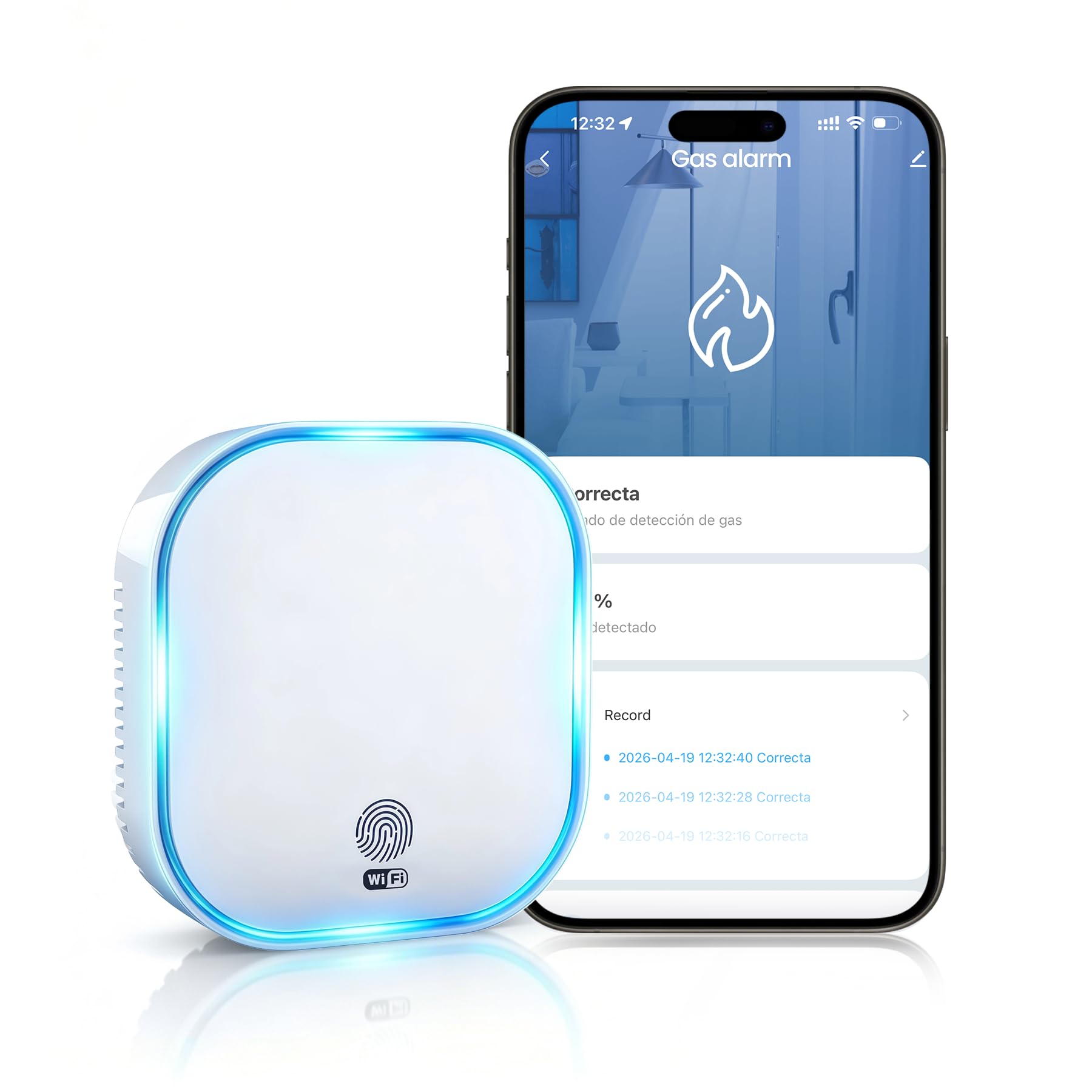 BoundlessBrothers Détecteur de Gaz WiFi, Alarme Cuisine en 50194, Compatible Tuya Smart 2.4GHz, Capteur de Fuite pour Gaz Naturel, Méthane, Propane, Butane, GPL