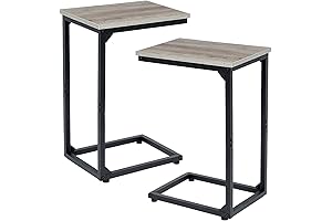 AMHANCIBLE C Shaped End Table Set of 2 for Living Room, Couch,...