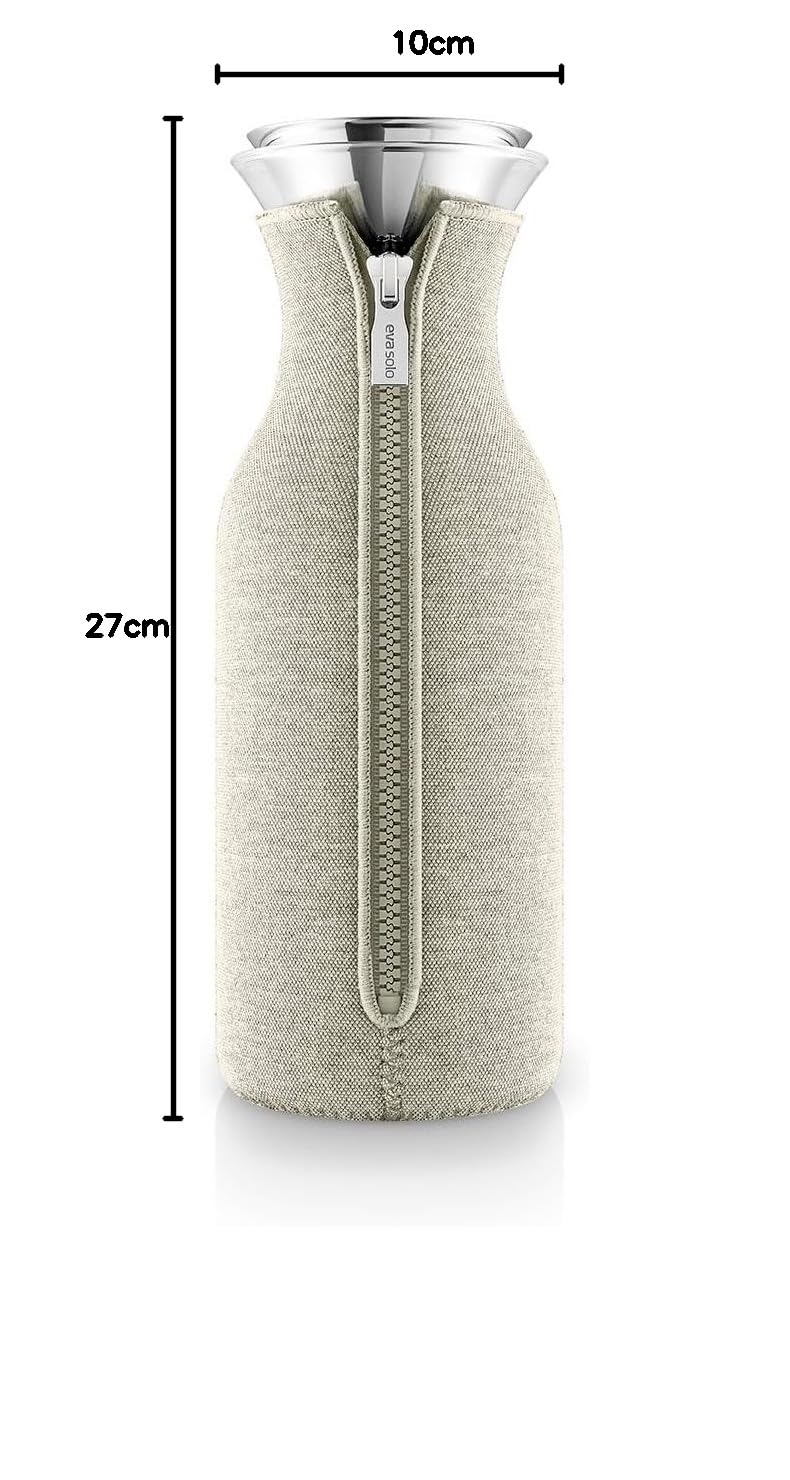 EVA SOLO Caraffa da frigorifero da 963,9 g, per bevande calde e fredde, in vetro borosilicato lavabile in lavastoviglie, in acciaio inox e silicone, design danese e funzionalità, cocco