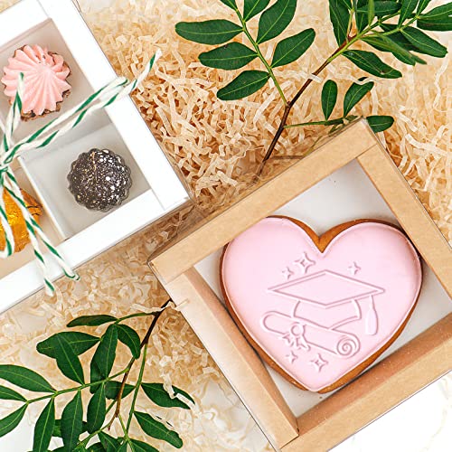 6 Pcs Graduation Season Theme Cookie Stamp Cookie Cutters Mini Cake Mold Fondant Stamp 3D Design Cookie Embosser For Graduation Party Supplies Kitchen Diy Children's Baking Tools (Graduation) #TOP6