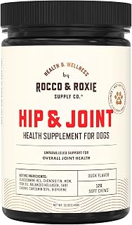 Rocco & Roxie Glucosamine for Dogs – Vitamins and Supplements for Hip and Joint with Omega 3 and Chondroitin Plus MSM – Dog Health Supplies - 120 Soft Dog Chews