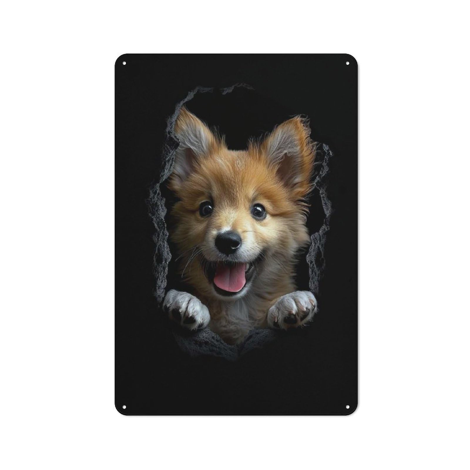 Junmoney Style-21 Rustic Tin Sign 30X20cm Featuring Icelandic Sheepdog For Living Room Wall, For Room Styling Across Living Rooms And Feature Walls