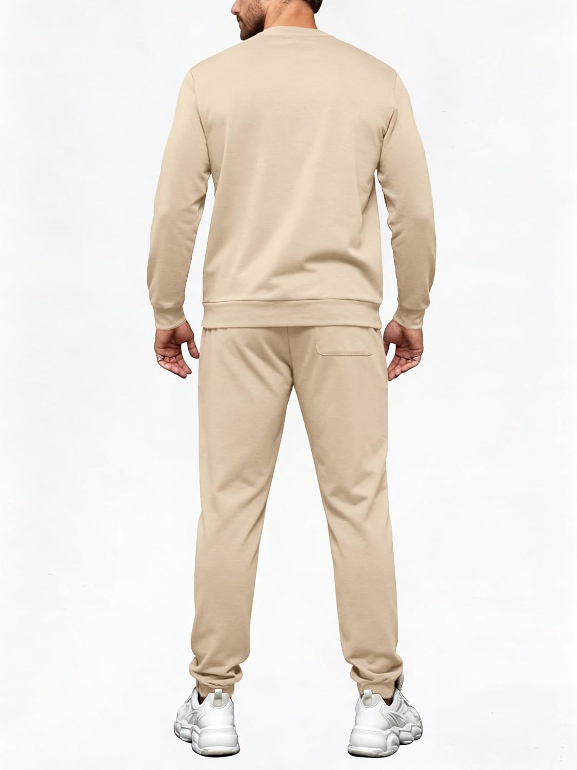 PLEPAN Men's 2 Piece Sweatsuit Lightweight Long Sleeve Crewneck Pullover Jogger Matching Sets Casual Outfits Tracksuit - Image 3