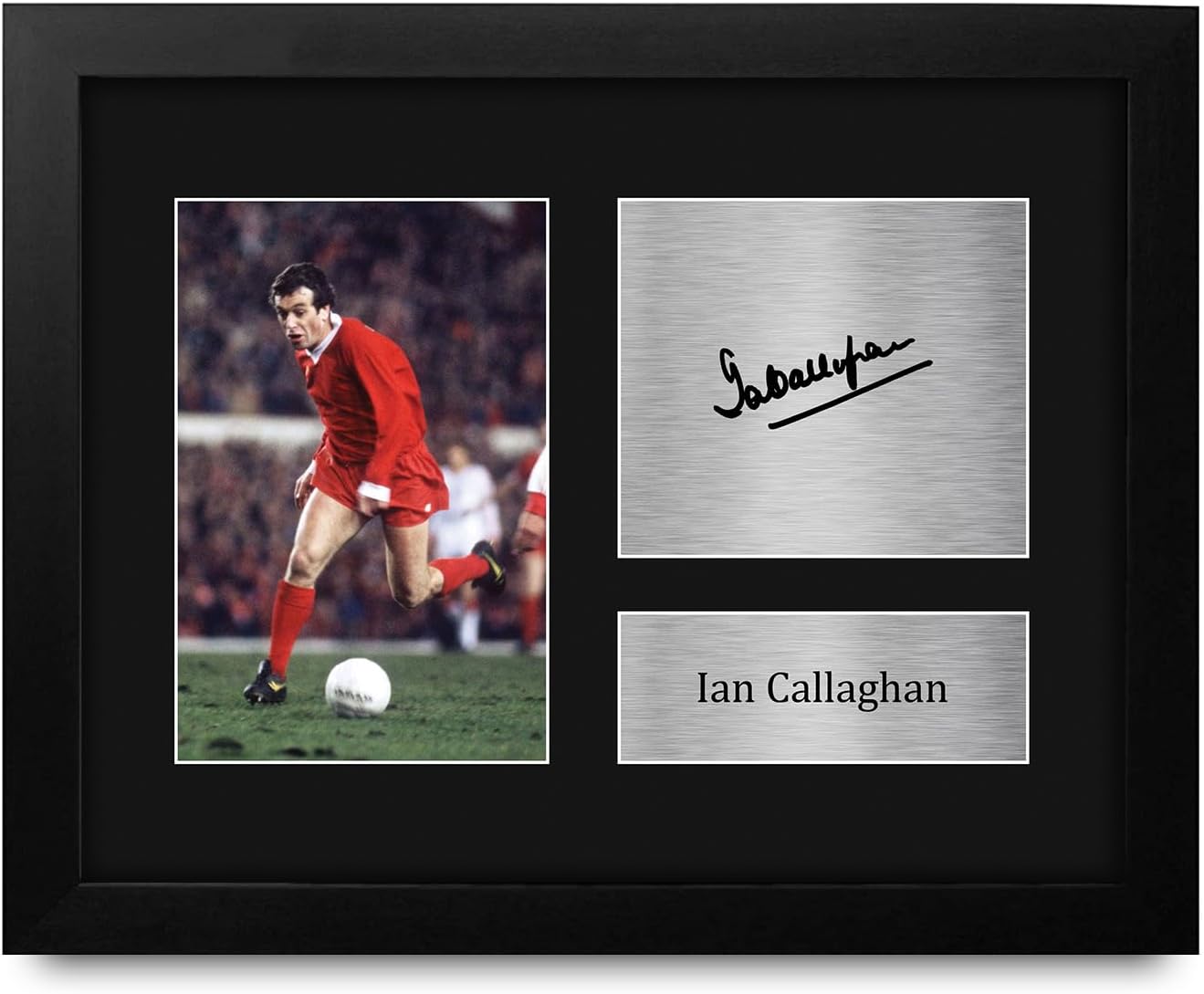 HWC Trading Ian Callaghan Liverpool Gifts Printed Signed Autograph Picture for Soccer Fans and Supporters - US Letter Framed (ID-008020)
